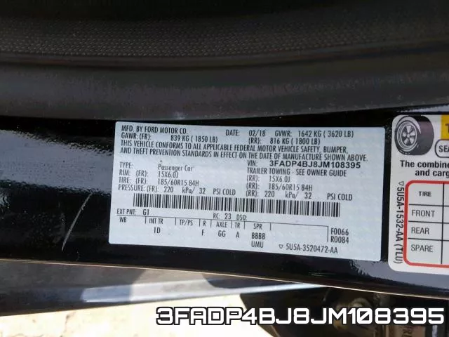 3FADP4BJ8JM108395 фото 2