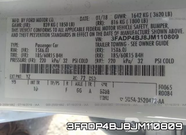 3FADP4BJ8JM110809 фото 10