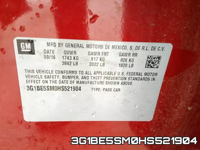 3G1BE5SM0HS521904 фото 2