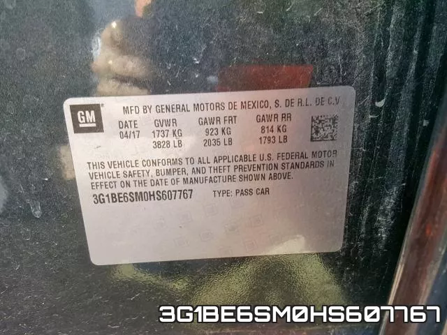 3G1BE6SM0HS607767 фото 2