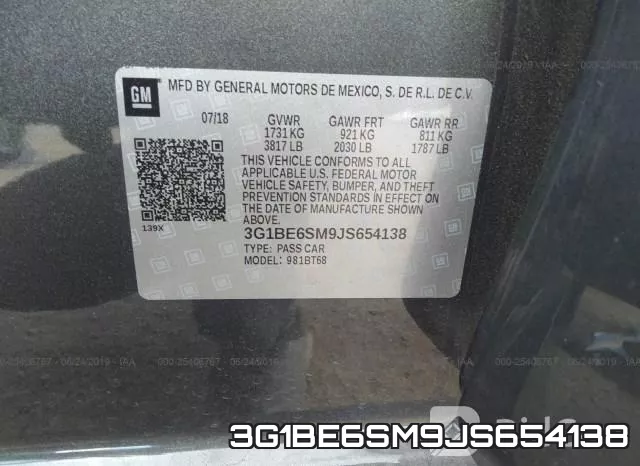 3G1BE6SM9JS654138 фото 10