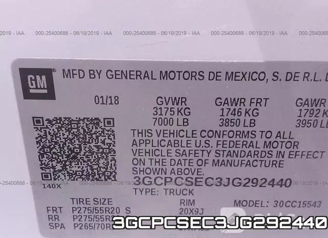 3GCPCSEC3JG292440 фото 10