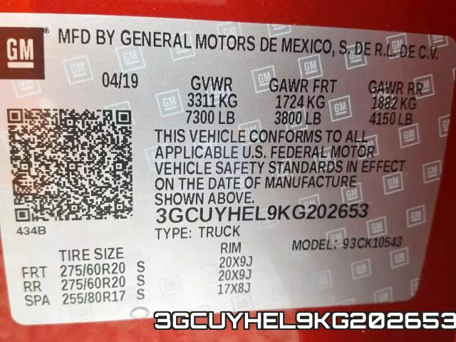 3GCUYHEL9KG202653 фото 2