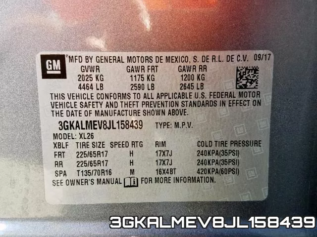 3GKALMEV8JL158439 фото 2