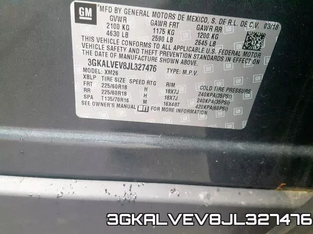 3GKALVEV8JL327476 фото 2
