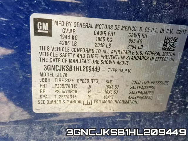 3GNCJKSB1HL209449 фото 2