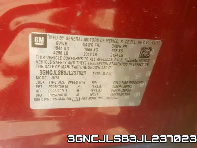 3GNCJLSB3JL237023 фото 2