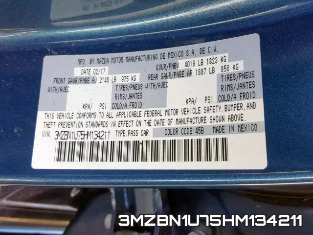 3MZBN1U75HM134211 фото 2