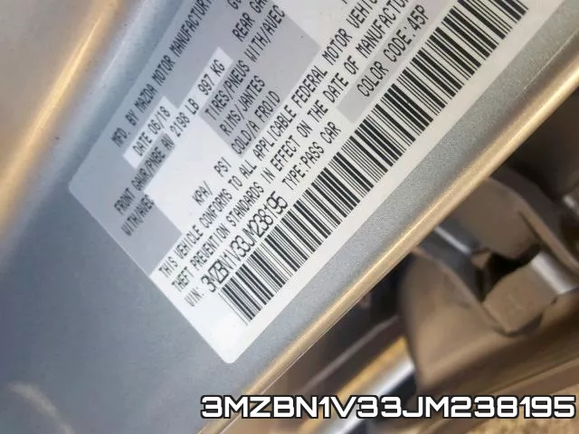 3MZBN1V33JM238195 фото 2