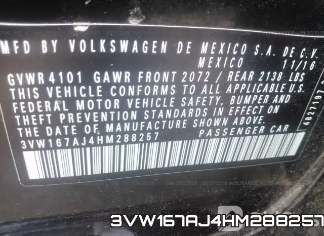 3VW167AJ4HM288257 фото 10