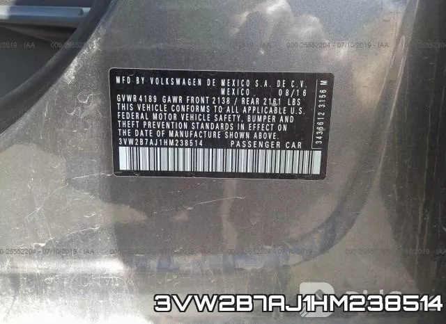 3VW2B7AJ1HM238514 фото 10