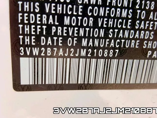 3VW2B7AJ2JM210887 фото 2