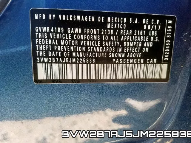 3VW2B7AJ5JM225836 фото 2