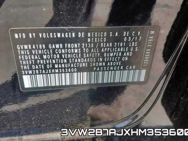 3VW2B7AJXHM353600 фото 2