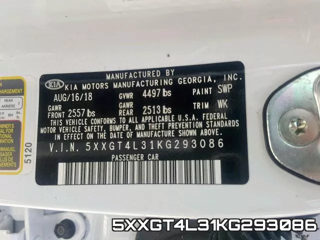 5XXGT4L31KG293086 фото 2