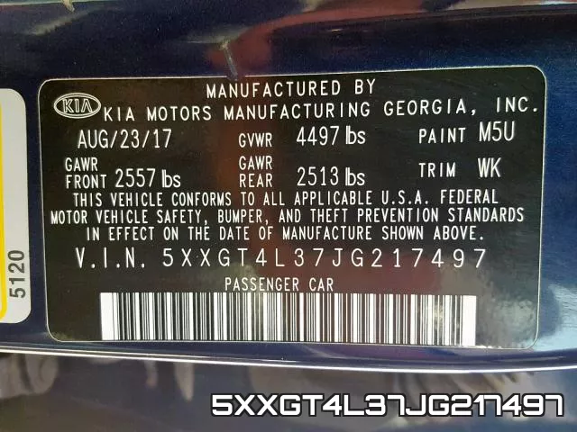 5XXGT4L37JG217497 фото 2