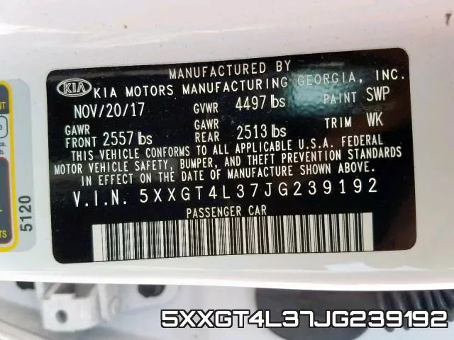 5XXGT4L37JG239192 фото 2