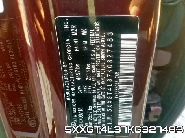 5XXGT4L37KG327483 фото 2