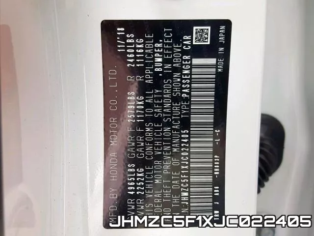 JHMZC5F1XJC022405 фото 2