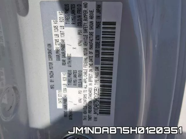 JM1NDAB75H0120351 фото 2