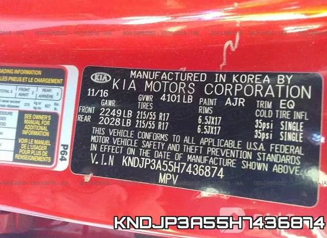 KNDJP3A55H7436874 фото 10