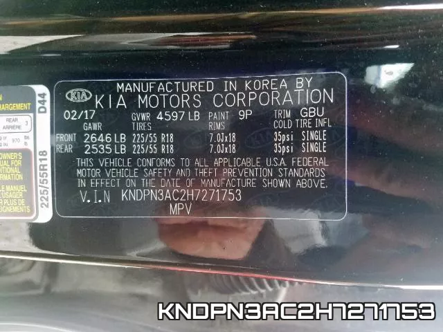 KNDPN3AC2H7271753 фото 2
