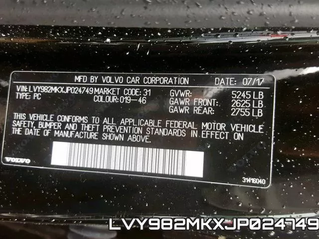 LVY982MKXJP024749 фото 2