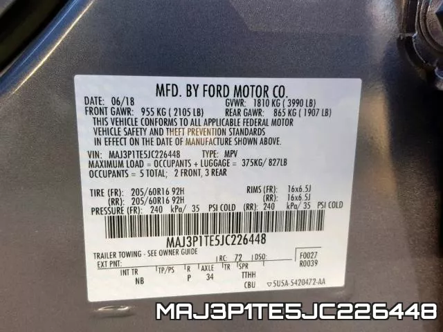 MAJ3P1TE5JC226448 фото 2