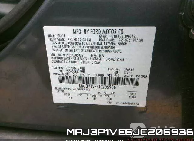 MAJ3P1VE5JC205936 фото 10