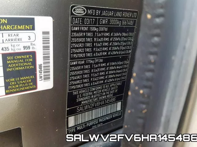 SALWV2FV6HA145486 фото 2