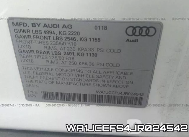 WA1JCCFS4JR024542 фото 10