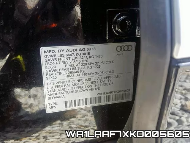 WA1LAAF7XKD005605 фото 2