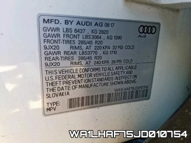 WA1LHAF75JD010754 фото 2