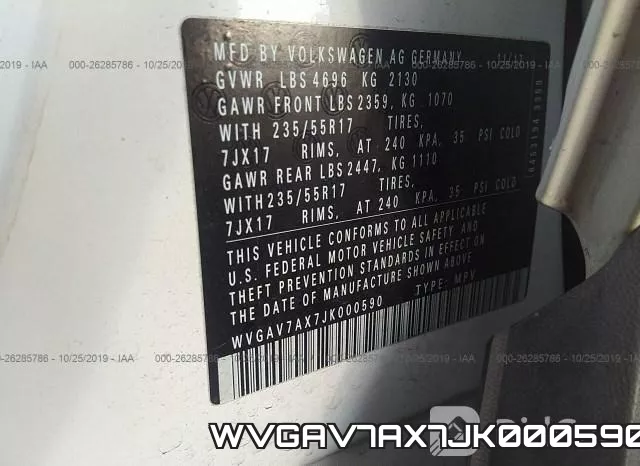 WVGAV7AX7JK000590 фото 10