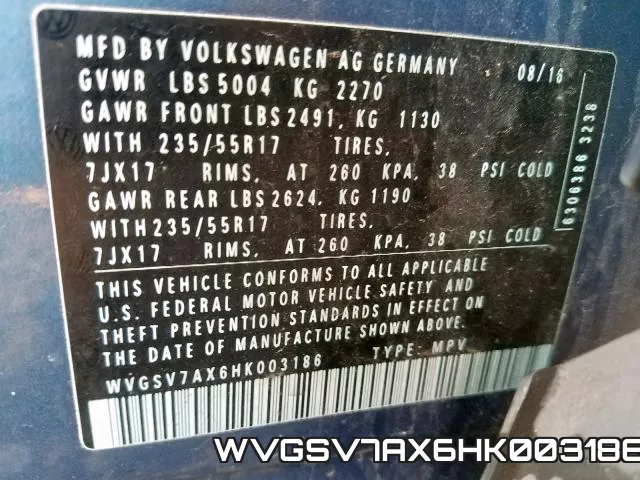 WVGSV7AX6HK003186 фото 2