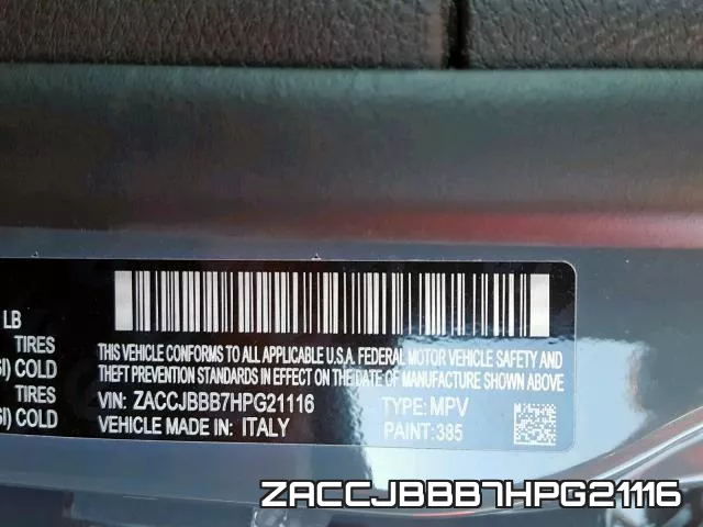 ZACCJBBB7HPG21116 фото 2