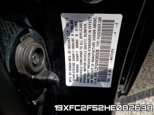 19XFC2F52HE082638 фото 2