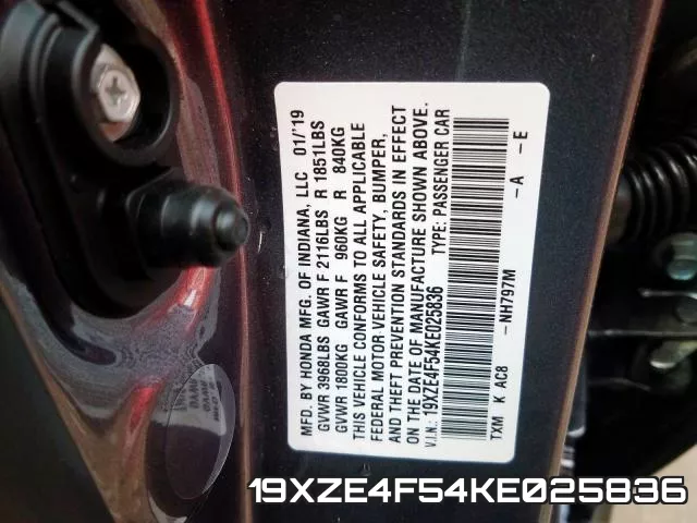 19XZE4F54KE025836 фото 2