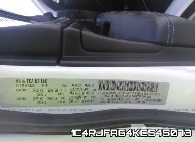 1C4RJFAG4KC545073 фото 10