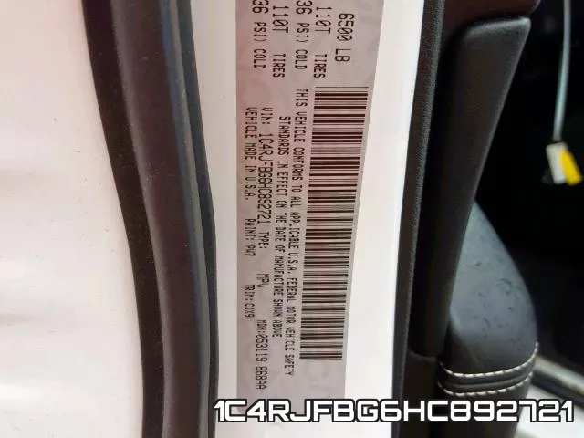 1C4RJFBG6HC892721 фото 2