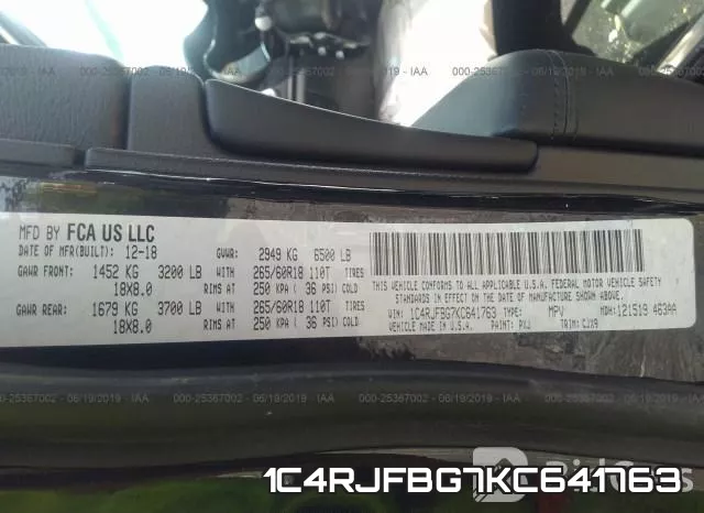 1C4RJFBG7KC641763 фото 10