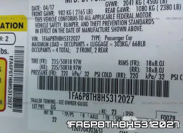 1FA6P8TH8H5312027 фото 10