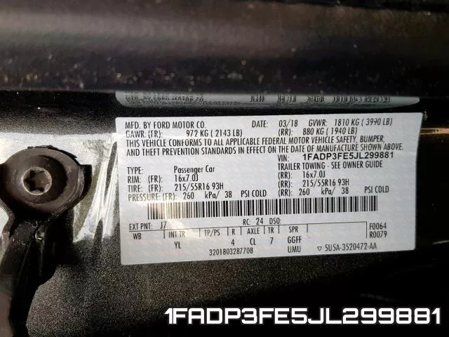 1FADP3FE5JL299881 фото 2