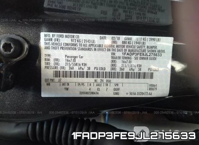 1FADP3FE9JL275633 фото 10