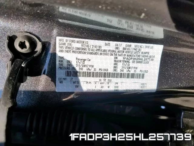 1FADP3H25HL257739 фото 2