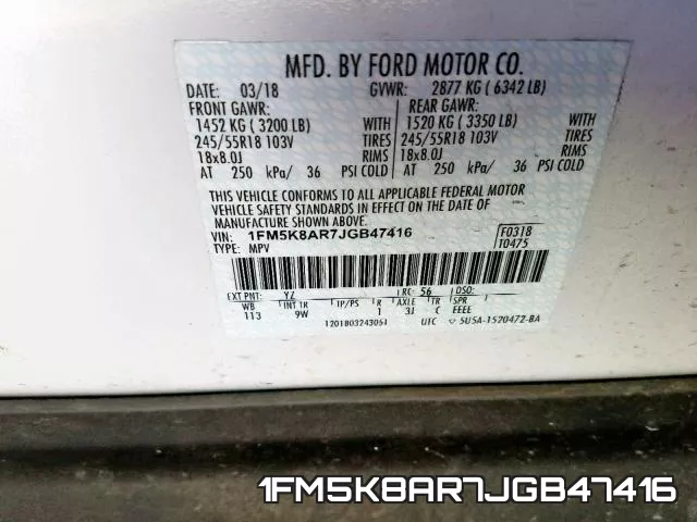 1FM5K8AR7JGB47416 фото 2