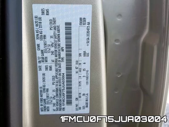 1FMCU0F75JUA03004 фото 2