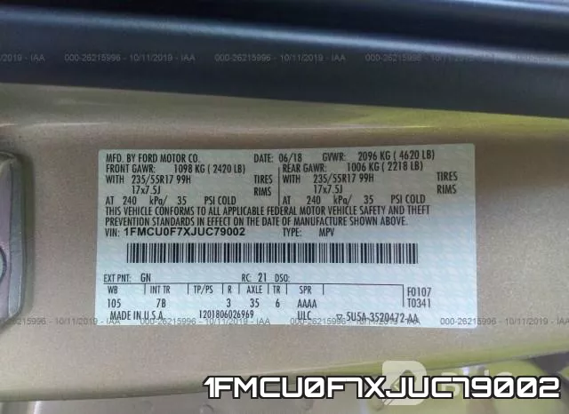 1FMCU0F7XJUC79002 фото 10
