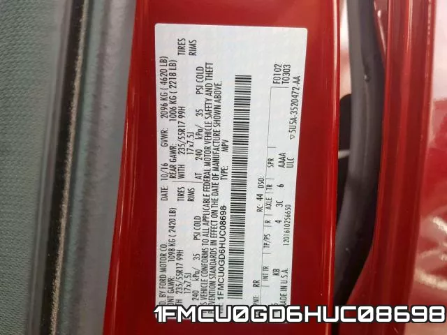 1FMCU0GD6HUC08698 фото 2