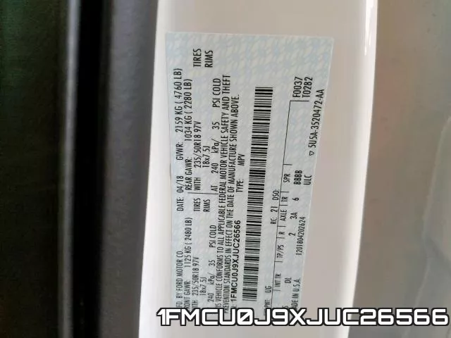 1FMCU0J9XJUC26566 фото 2